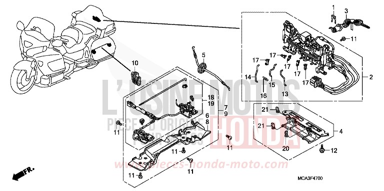 UNITE D' OUVERTURE de Gold Wing BILLET SILVER METALLIC (NHA27B) de 2005